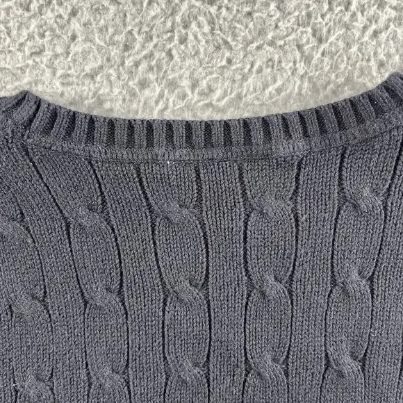 Polo Jeans Co Ralph Lauren Cable Knit Sweater Women Small Black Cotton 90s Y2K - Picture 8 of 8